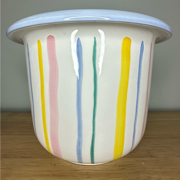 Fantasy by Toscany multicolored hand painted in Italy large vase or planter 6.5” - Picture 3 of 7